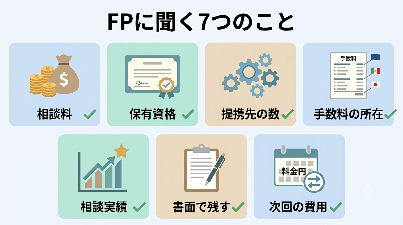 図解：FP自身に聞く7つの質問チェックリスト